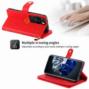 For Huawei P60 Pro POLA Love Multi-Card Slots Zipper Wallet Leather Phone Case(Red)