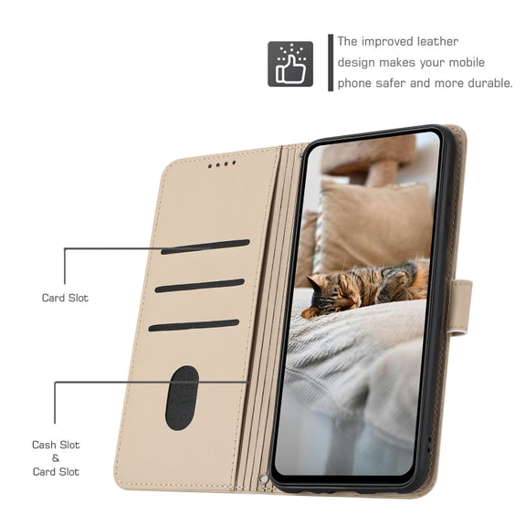 For Tecno Spark Go 2024 4G Embossed Kitten Phone Leather Case with Lanyard(Beige)