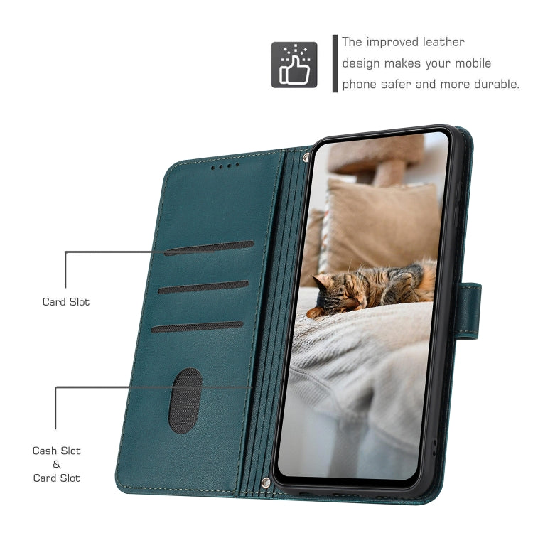 For Tecno Spark Go 2024 4G Embossed Kitten Phone Leather Case with Lanyard(Dark Green)