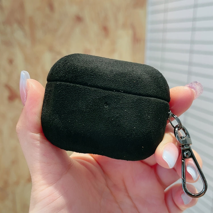 For AirPods Pro Turn Fur Bluetooth Earphone PC Protective Case(Black)