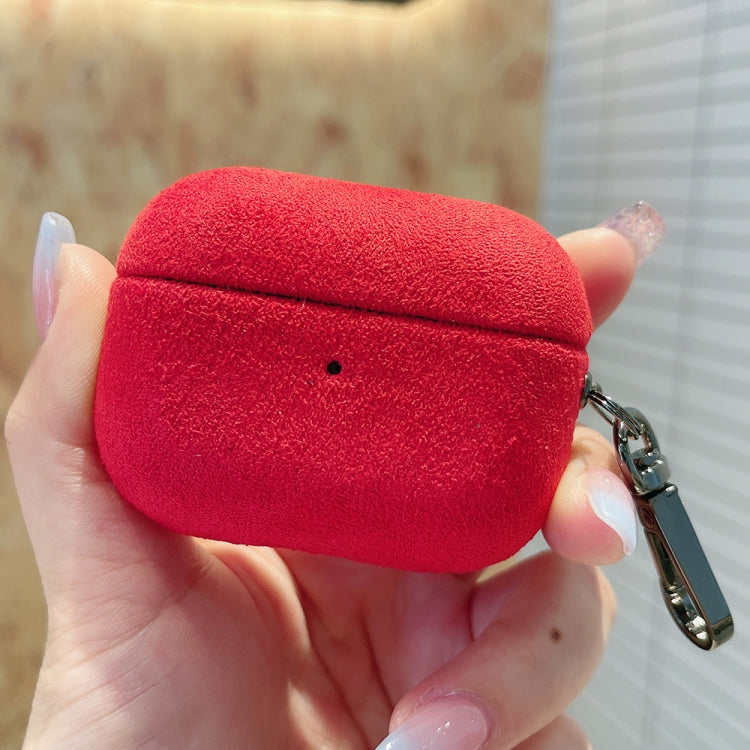 For AirPods Pro Turn Fur Bluetooth Earphone PC Protective Case(Red)