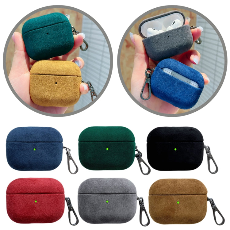 For AirPods Pro Turn Fur Bluetooth Earphone PC Protective Case(Black)