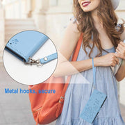 For Samsung Galaxy S25 / S24 5G Embossed Kitten Phone Leather Case with Lanyard(Blue)