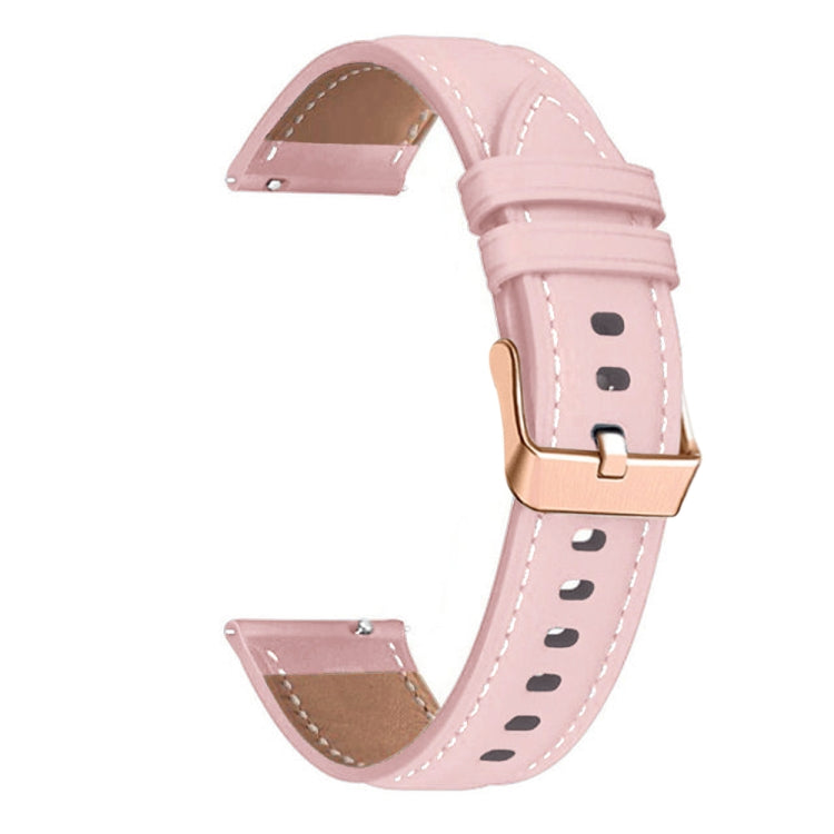 For Huawei Watch GT5 41mm Rose Gold Buckle Leather Watch Band(Pink)