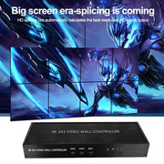 NK-BT88 4K 3x3 HDMI Video Wall Controller Multi-screen Splicing Processor with Remote Controller, Plug:UK Plug