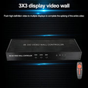 NK-BT88 4K 3x3 HDMI Video Wall Controller Multi-screen Splicing Processor with Remote Controller, Plug:US Plug