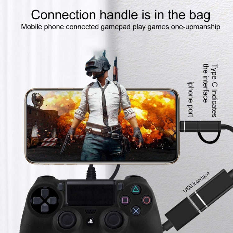 3 in 1 USB Female to Micro USB, Type-C, 8 Pin Male OTG Adapter(Black)