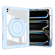 For iPad Pro 11 2024 Crystal Armor PC Hybrid TPU Tablet Case with Pen Slot(Blue)