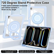 For iPad Pro 11 2024 Crystal Armor PC Hybrid TPU Tablet Case with Pen Slot(Blue)