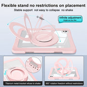 For iPad Pro 11 2024 Crystal Armor PC Hybrid TPU Tablet Case with Pen Slot(Pink)