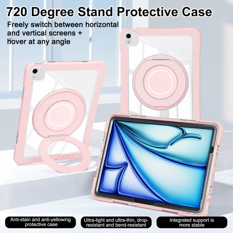 For iPad Air 11 2025 / 2024 / 10.9 2022 Crystal Armor PC Hybrid TPU Tablet Case(Pink)
