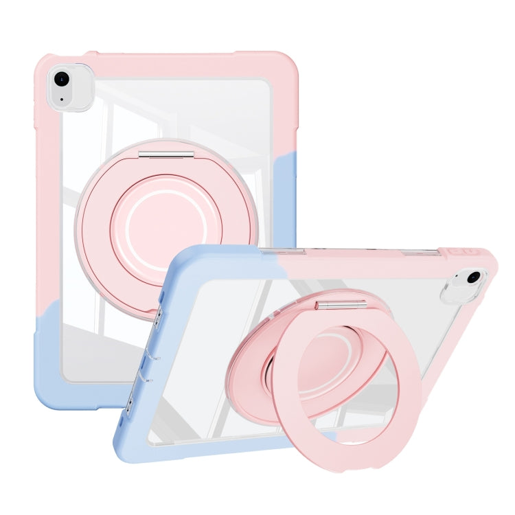 For iPad Air 11 2025 / 2024 / 10.9 2022 Crystal Armor PC Hybrid TPU Tablet Case(Blue Pink)