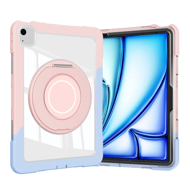 For iPad Air 11 2025 / 2024 / 10.9 2022 Crystal Armor PC Hybrid TPU Tablet Case(Blue Pink)