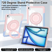 For iPad Air 11 2025 / 2024 / 10.9 2022 Crystal Armor PC Hybrid TPU Tablet Case(Blue Pink)