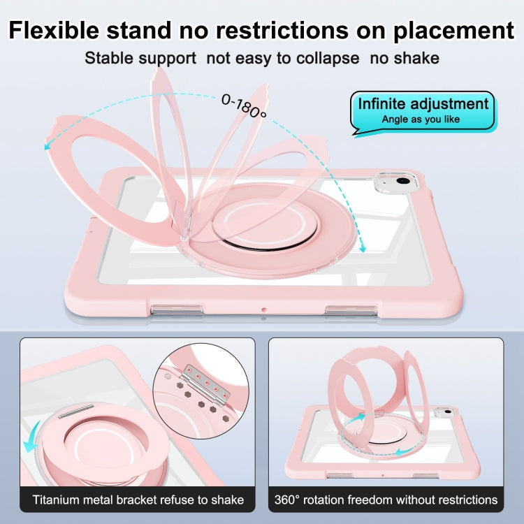 For iPad Air 11 2025 / 2024 / 10.9 2022 Crystal Armor PC Hybrid TPU Tablet Case(Blue Pink)
