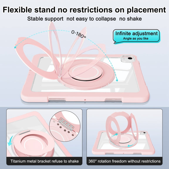 For iPad Air 11 2025 / 2024 / 10.9 2022 Crystal Armor PC Hybrid TPU Tablet Case(Blue Pink)