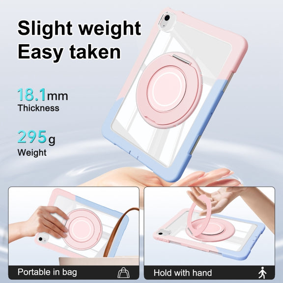 For iPad Air 11 2025 / 2024 / 10.9 2022 Crystal Armor PC Hybrid TPU Tablet Case(Blue Pink)