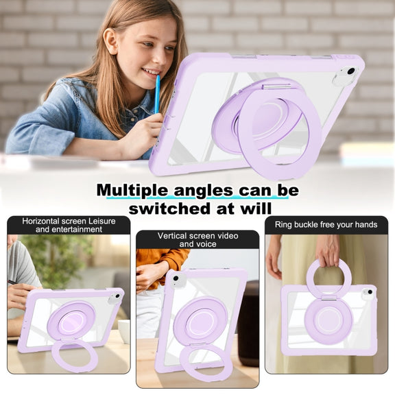 For iPad Air 11 2024 / Air 10.9 2022 Crystal Armor PC Hybrid TPU Tablet Case(Purple)