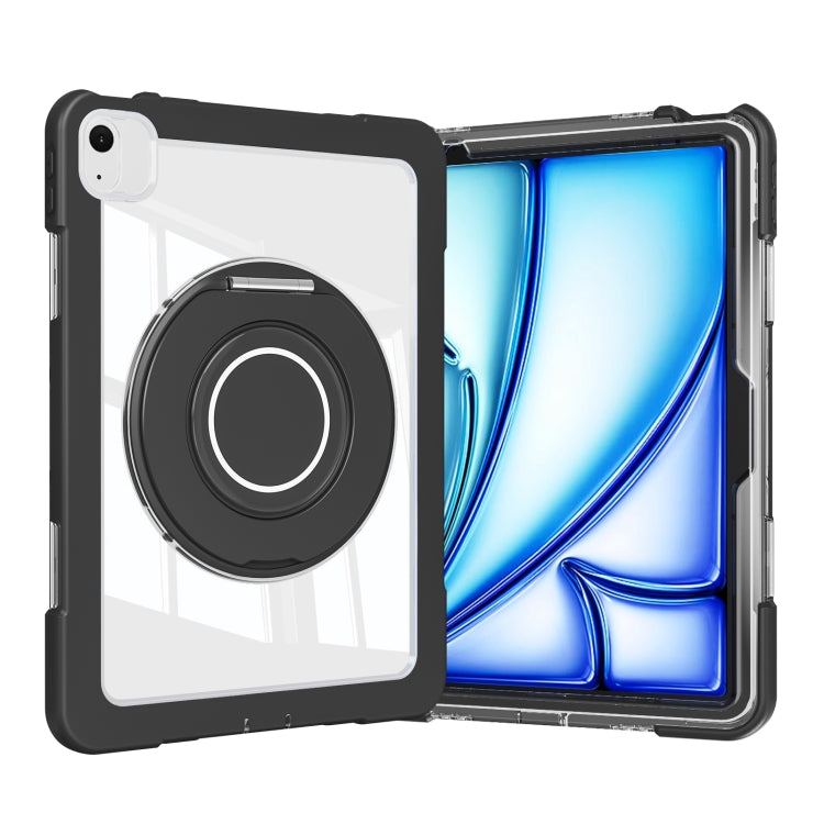 For iPad Air 11 2025 / 2024 / 10.9 2022 Crystal Armor PC Hybrid TPU Tablet Case(Black)