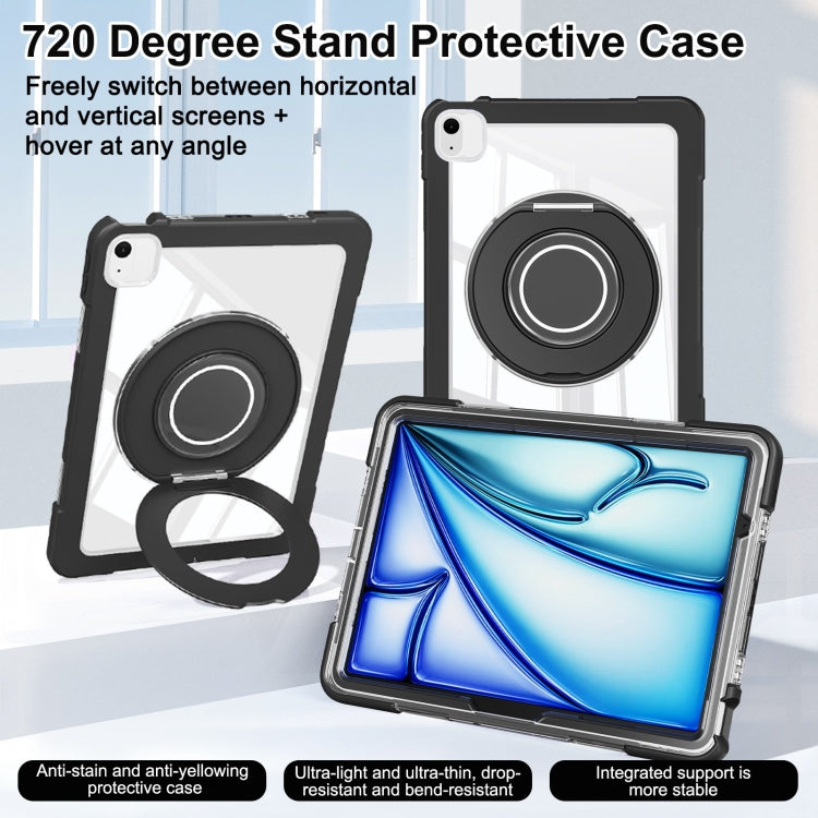For iPad Air 11 2025 / 2024 / 10.9 2022 Crystal Armor PC Hybrid TPU Tablet Case(Black)