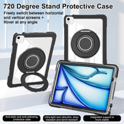 For iPad Air 11 2025 / 2024 / 10.9 2022 Crystal Armor PC Hybrid TPU Tablet Case(Black)