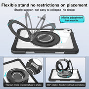 For iPad Air 11 2025 / 2024 / 10.9 2022 Crystal Armor PC Hybrid TPU Tablet Case(Black)