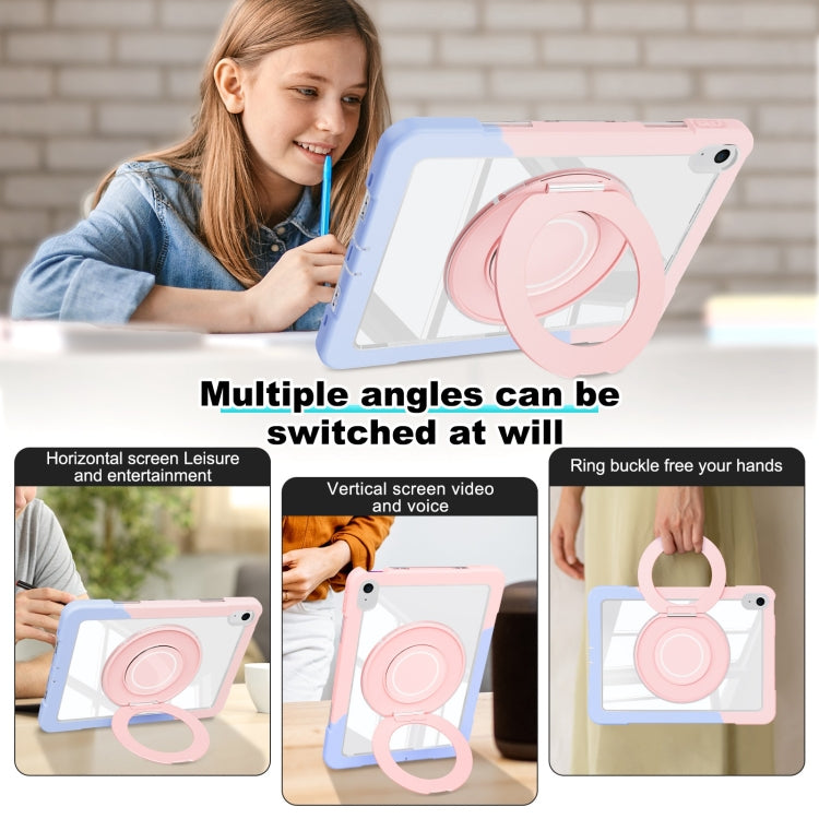 For iPad 10th Gen 10.9 2022 Crystal Armor PC Hybrid TPU Tablet Case(Blue Pink)