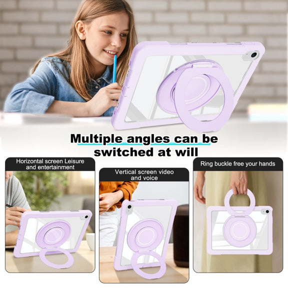 For iPad 10th Gen 10.9 2022 Crystal Armor PC Hybrid TPU Tablet Case(Purple)