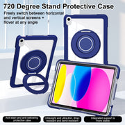 For iPad 10th Gen 10.9 2022 Crystal Armor PC Hybrid TPU Tablet Case(Dark Blue)