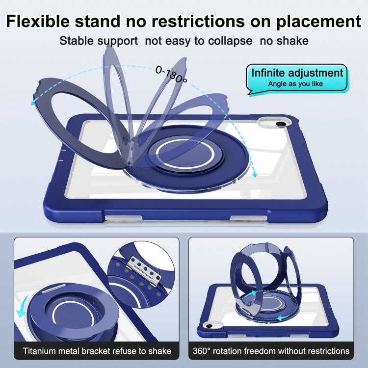 For iPad 10th Gen 10.9 2022 Crystal Armor PC Hybrid TPU Tablet Case(Dark Blue)