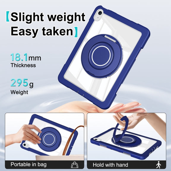 For iPad 10th Gen 10.9 2022 Crystal Armor PC Hybrid TPU Tablet Case(Dark Blue)