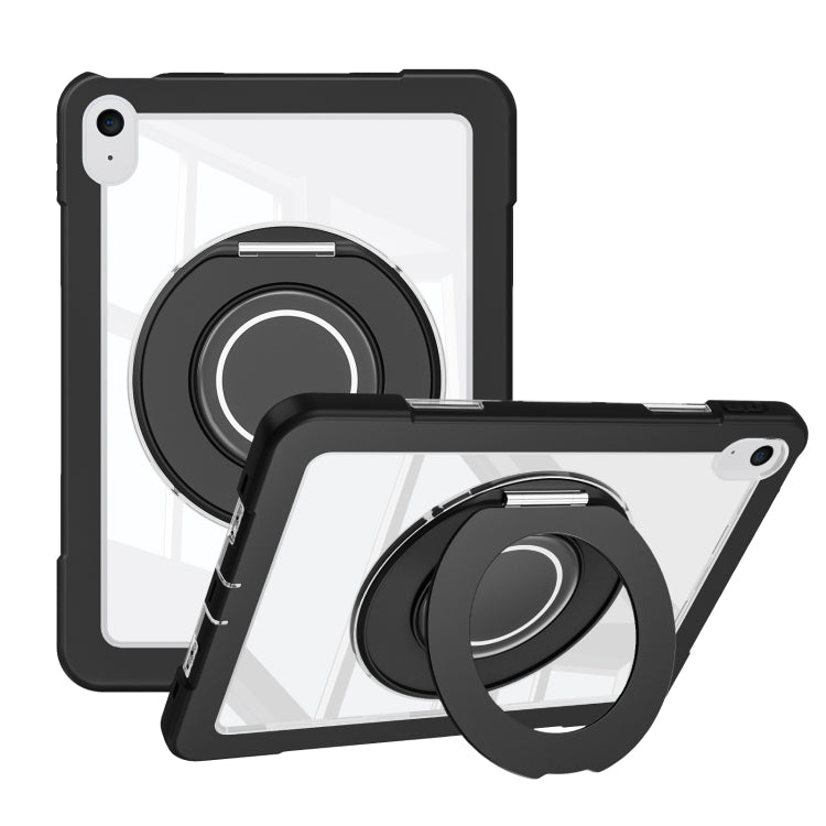 For iPad 2025 / 2022 Crystal Armor PC Hybrid TPU Tablet Case(Black)