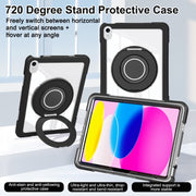 For iPad 2025 / 2022 Crystal Armor PC Hybrid TPU Tablet Case(Black)