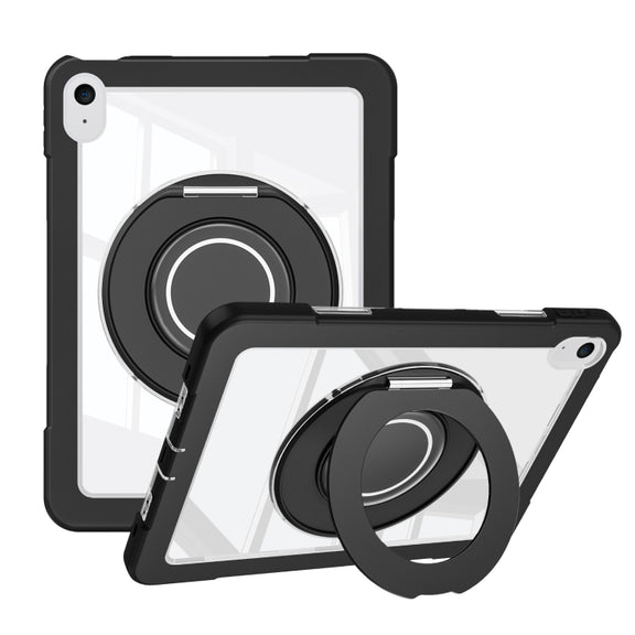 For iPad 2025 / 2022 Crystal Armor PC Hybrid TPU Tablet Case(Black)