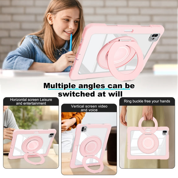 For iPad Pro 11 2022 / 2021 / 2020 Crystal Armor PC Hybrid TPU Tablet Case(Pink)