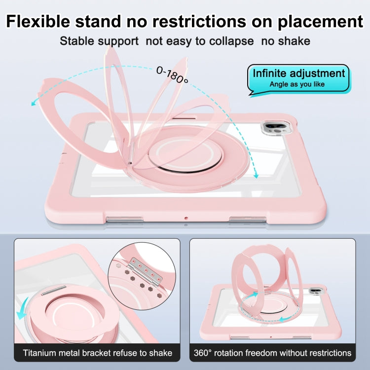 For iPad Pro 11 2022 / 2021 / 2020 Crystal Armor PC Hybrid TPU Tablet Case(Pink)