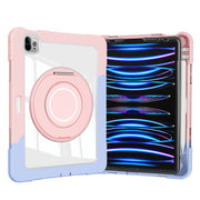 For iPad Pro 11 2022 / 2021 / 2020 Crystal Armor PC Hybrid TPU Tablet Case(Blue Pink)