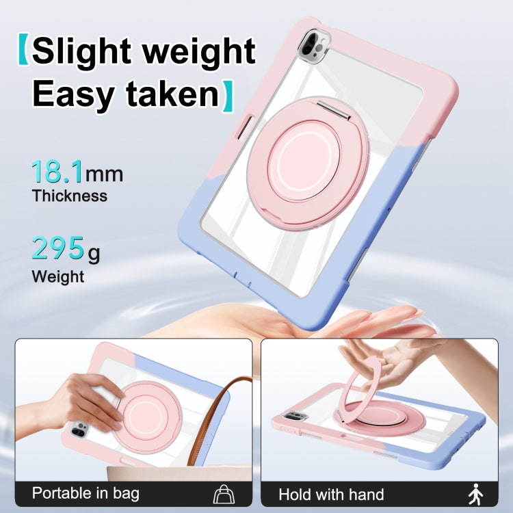 For iPad Pro 11 2022 / 2021 / 2020 Crystal Armor PC Hybrid TPU Tablet Case(Blue Pink)