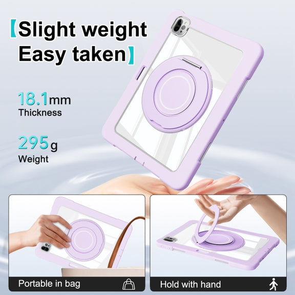 For iPad Pro 11 2022 / 2021 / 2020 Crystal Armor PC Hybrid TPU Tablet Case(Purple)