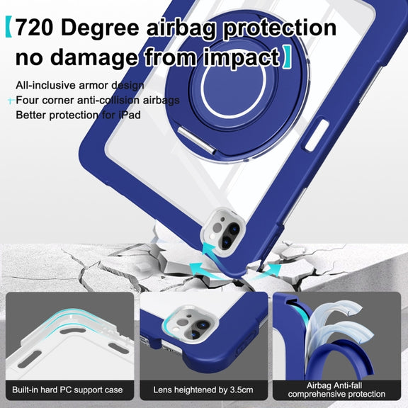 For iPad Pro 11 2022 / 2021 / 2020 Crystal Armor PC Hybrid TPU Tablet Case(Dark Blue)