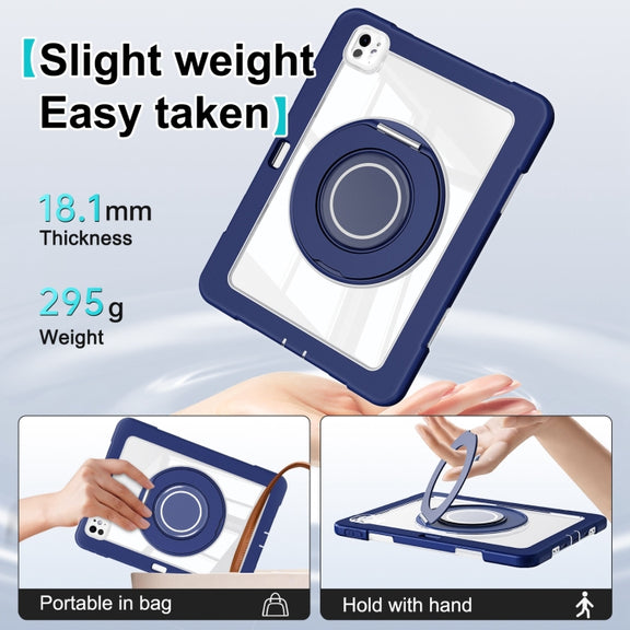 For iPad Pro 11 2022 / 2021 / 2020 Crystal Armor PC Hybrid TPU Tablet Case(Dark Blue)