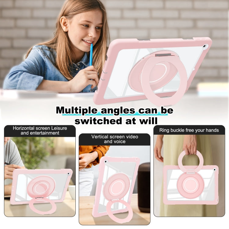 For iPad 10.2 2021 / 2020 / 2019 Crystal Armor PC Hybrid TPU Tablet Case(Pink)