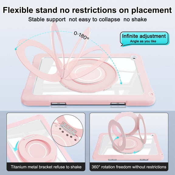 For iPad 10.2 2021 / 2020 / 2019 Crystal Armor PC Hybrid TPU Tablet Case(Pink)
