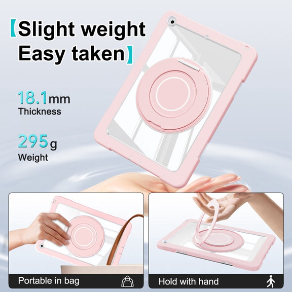 For iPad 10.2 2021 / 2020 / 2019 Crystal Armor PC Hybrid TPU Tablet Case(Pink)