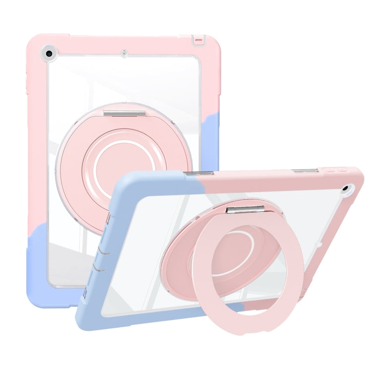 For iPad 10.2 2021 / 2020 / 2019 Crystal Armor PC Hybrid TPU Tablet Case(Blue Pink)