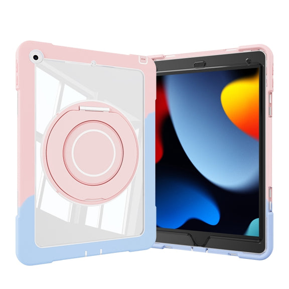 For iPad 10.2 2021 / 2020 / 2019 Crystal Armor PC Hybrid TPU Tablet Case(Blue Pink)