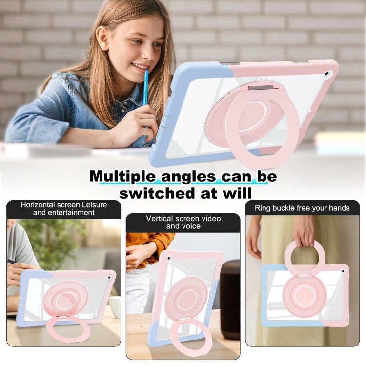 For iPad 10.2 2021 / 2020 / 2019 Crystal Armor PC Hybrid TPU Tablet Case(Blue Pink)
