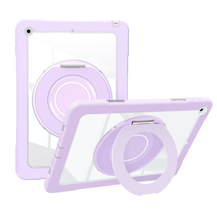 For iPad 10.2 2021 / 2020 / 2019 Crystal Armor PC Hybrid TPU Tablet Case(Purple)