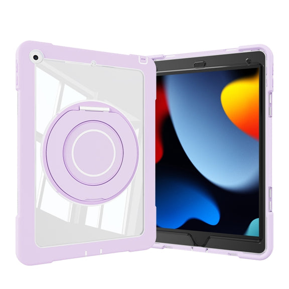 For iPad 10.2 2021 / 2020 / 2019 Crystal Armor PC Hybrid TPU Tablet Case(Purple)