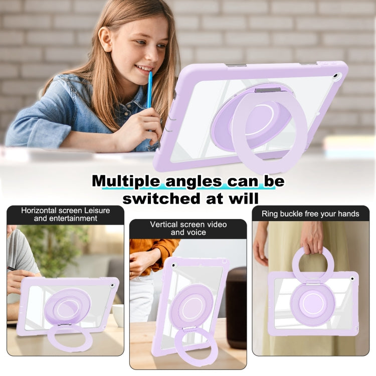 For iPad 10.2 2021 / 2020 / 2019 Crystal Armor PC Hybrid TPU Tablet Case(Purple)
